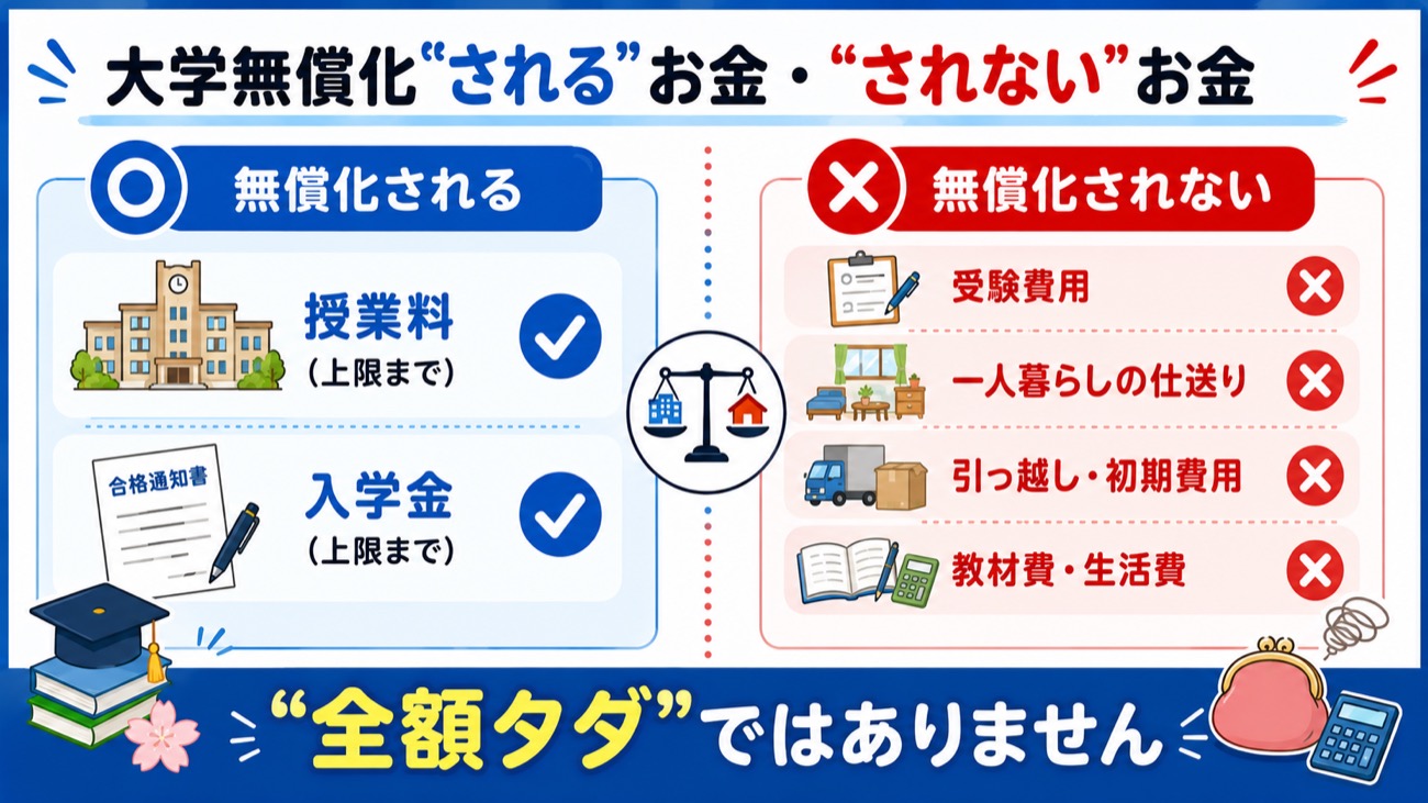 大学無償化される お金とされない お金の図解